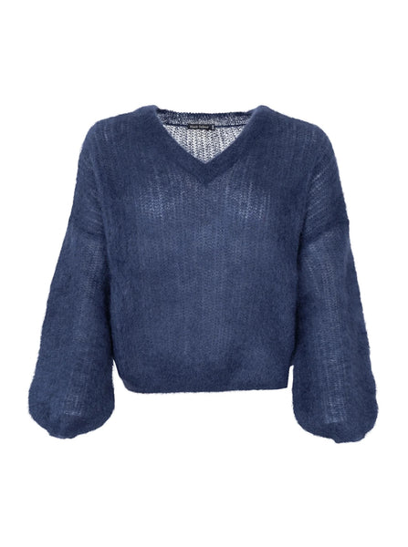 Black Colour BCBJOERK Rib Jumper - Navy