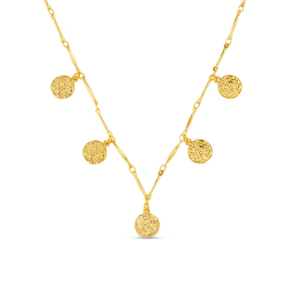 Orelia Molten Coin Multi Drop Necklace