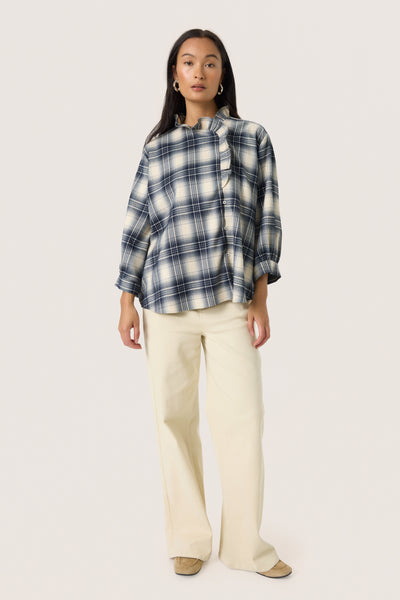 Soaked In Luxury SLPamela 3/4 Sleeve Blouse - Check