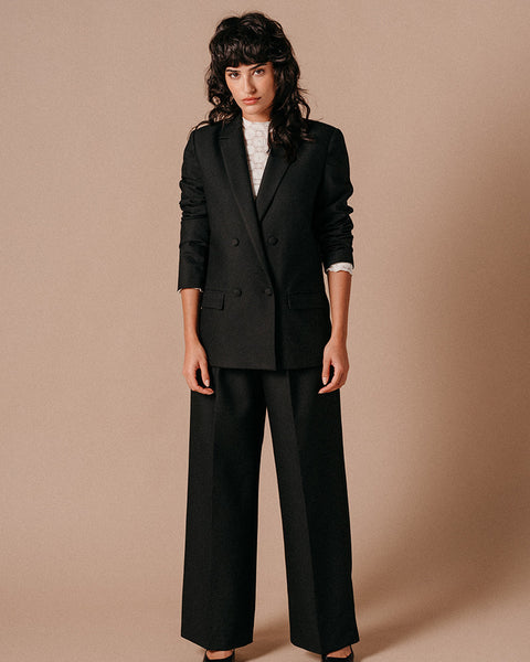 Grace & Mila Latin Wide Leg High Waisted Trouser - Black