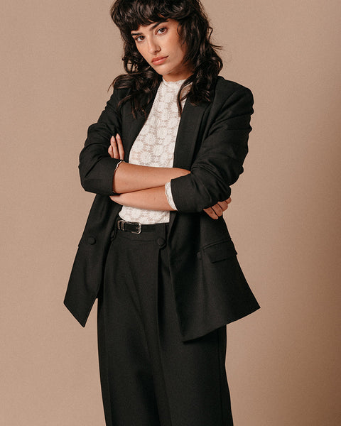 Grace & Mila Latin Wide Leg High Waisted Trouser - Black