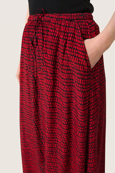 Soaked In Luxury Alize Salsa Square Print Skirt - Red