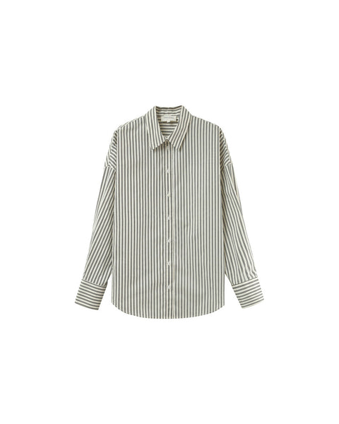 Grace & Mila Oversized Stripe Shirt - Ecru