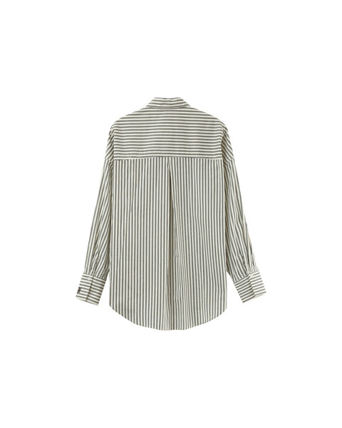 Grace & Mila Oversized Stripe Shirt - Ecru