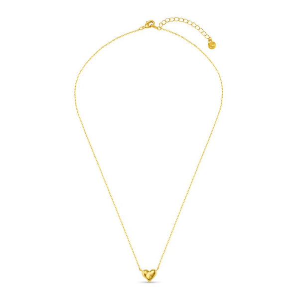 Orelia Molten Heart Stationed Necklace - Gold