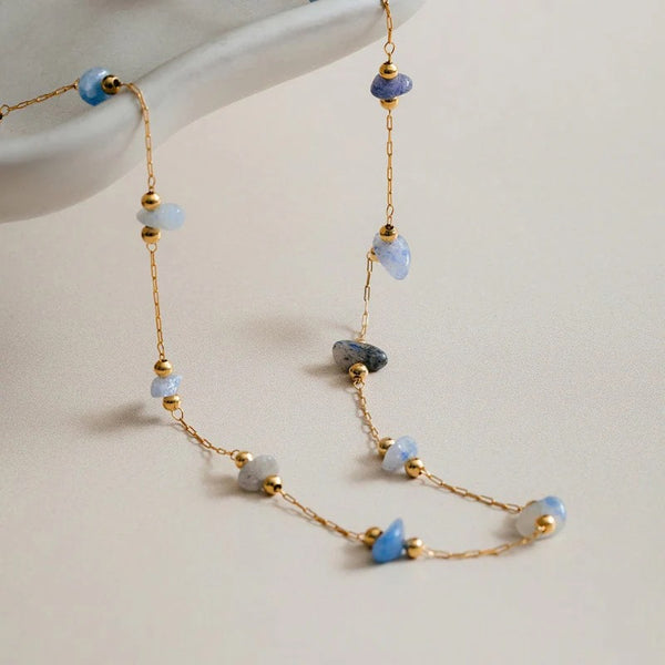 Orelia Jewellery Semi-Precious Sodalite Stationed Chip Necklace