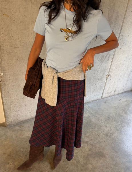 Never Fully Dressed Checked Asymetric Skirt