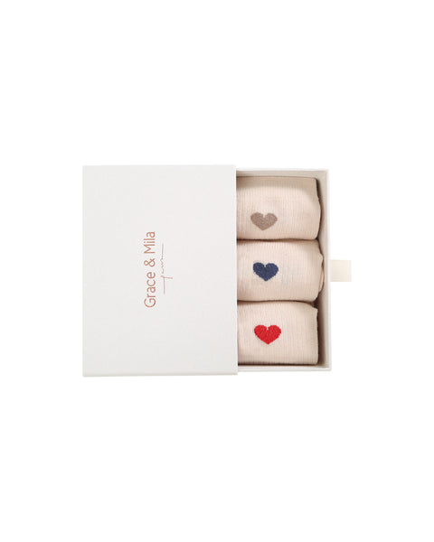 Grace & Mila Pillow Box of Socks - Lurex Heart