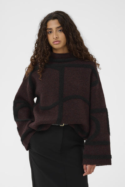 Soaked In Luxury SLSorea Mono Sweater - Plum