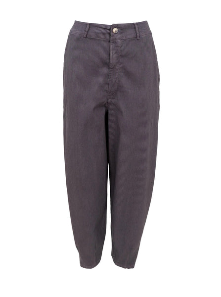 Black Colour BCMille Barrel Leg Stripe Trousers - Coffee