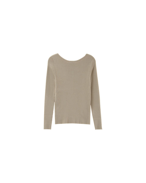 Grace & Mila Pacome Stripe Boat Neck Top - Beige