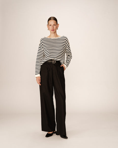Grace & Mila Pachamama Stripe Sweater - Ecru