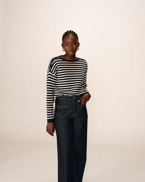 Grace & Mila Pachamama Stripe Sweater - Marine