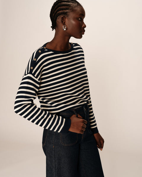Grace & Mila Pachamama Stripe Sweater - Marine