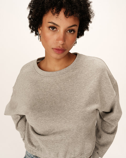 Grace & Mila Podium Cropped Sweatshirt - Grey