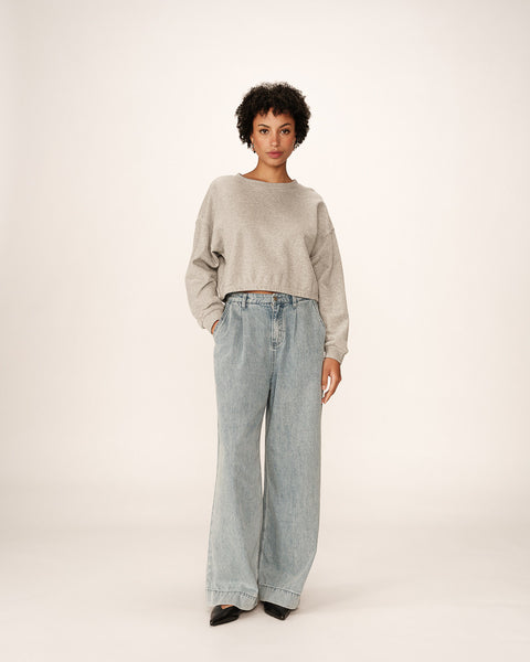 Grace & Mila Podium Cropped Sweatshirt - Grey