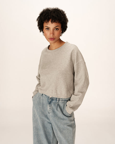 Grace & Mila Podium Cropped Sweatshirt - Grey