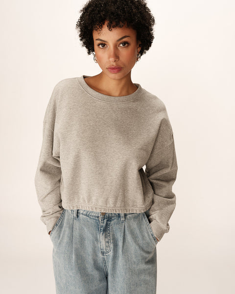 Grace & Mila Podium Cropped Sweatshirt - Grey
