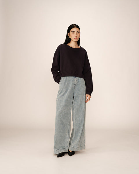 Grace & Mila Podium Cropped Sweatshirt - Marine