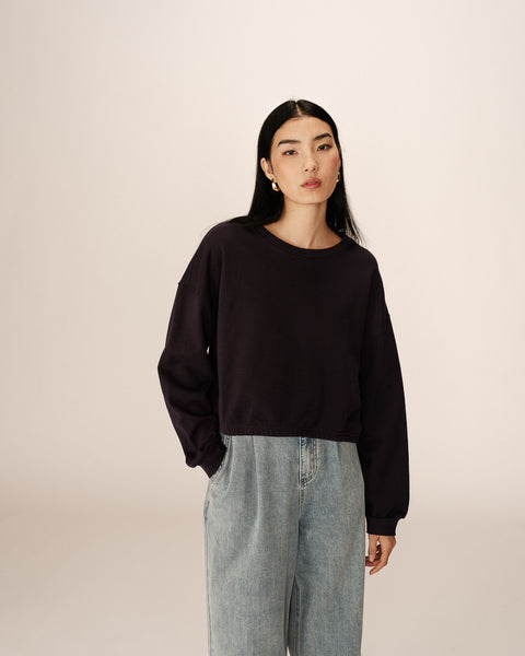 Grace & Mila Podium Cropped Sweatshirt - Marine