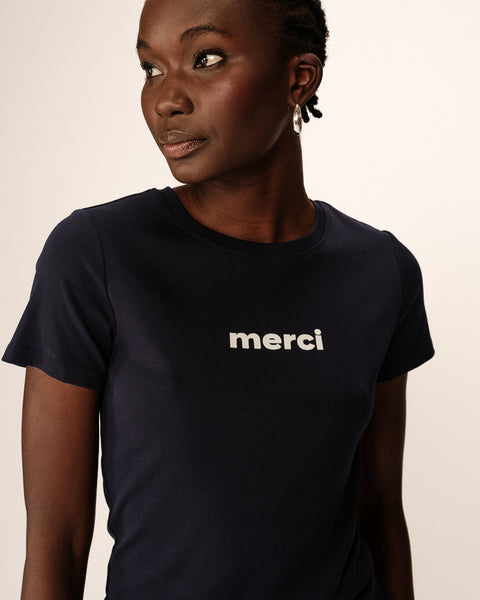 Grace & Mila 'merci' T-Shirt - Marine