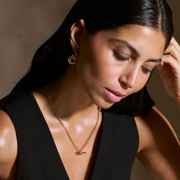 Orelia Jewellery T-Bar Chain Knot Necklace - Gold