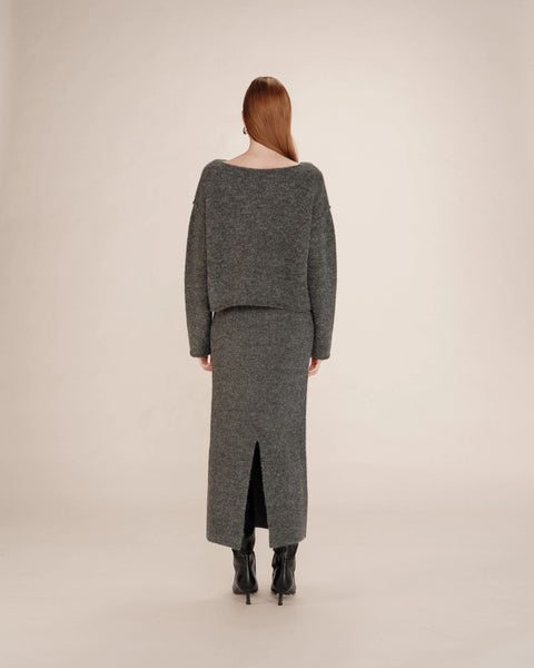 Grace & Mila Toundra Knitted Skirt - Anthracite