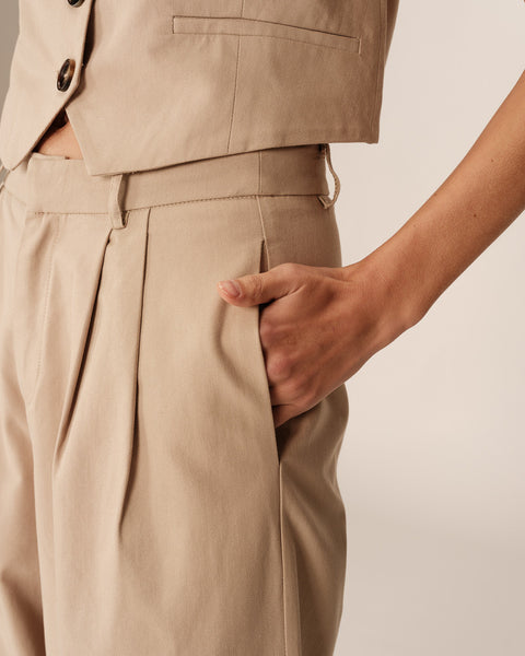 Grace & Mila Peter Wide Leg Trousers -Beige