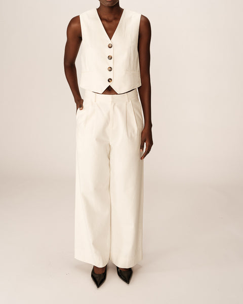 Grace & Mila Peter Wide Leg Trousers - Light Ecru