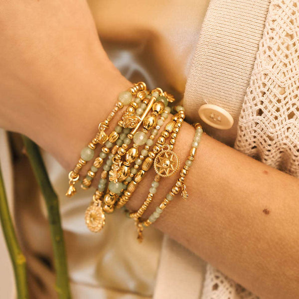 ChloBo Good Fortune Aventurine Bracelet - Gold