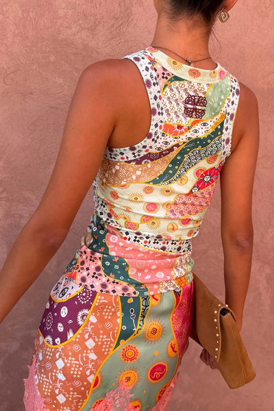 Never Fully Dressed Pastel Morocco Rib Tank Top - Morocco