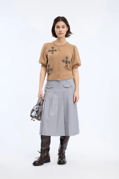 Munthe Vocca Short Sleeve Knit - Camel