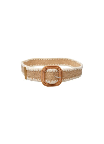 Black Colour Elastic Waist Belt - Camel