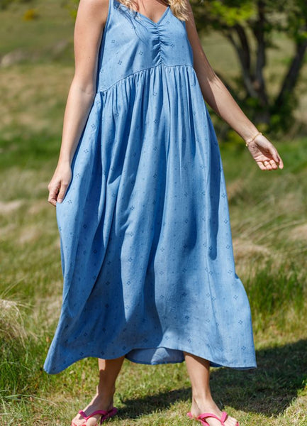 Black Colour BCLyra Denim Blue Maxi Dress