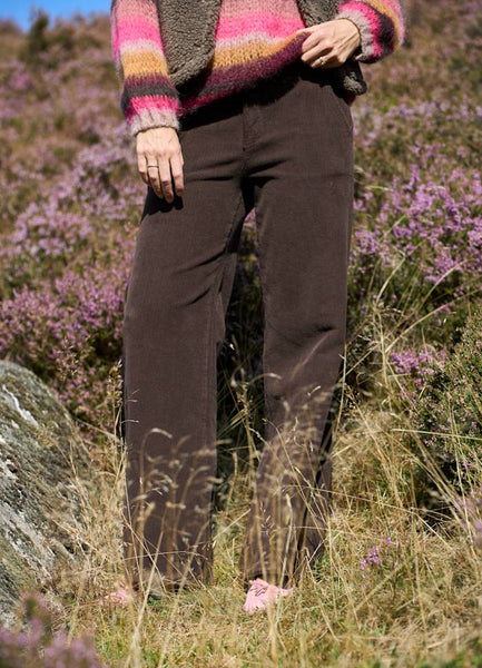 Black Colour BCCora Corduroy Box Trouser - Coffee