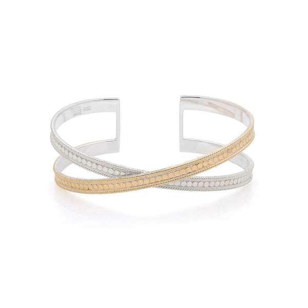 ANNA BECK Classic Cross Cuff - Silver & Gold
