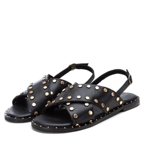 Carmela Leather Studded Sandals - Black