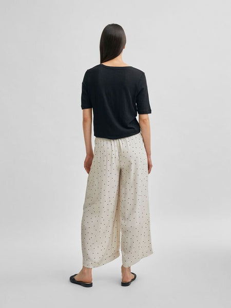 Selected Femme Wide Leg Pant - Nude