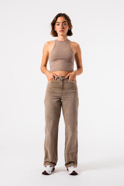 Dr Denim Echo Wide Leg Jean - Washed Sepia