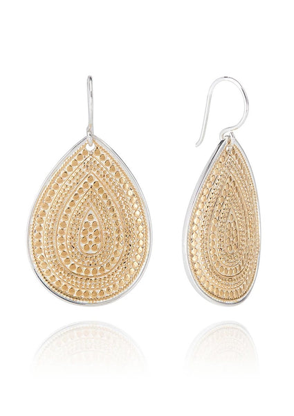 ANNA BECK Large Teardrop Earrings - Gold & Silver