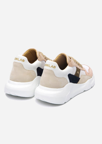 NEWLAB Daze White/Nude Leather & Suede Sneaker