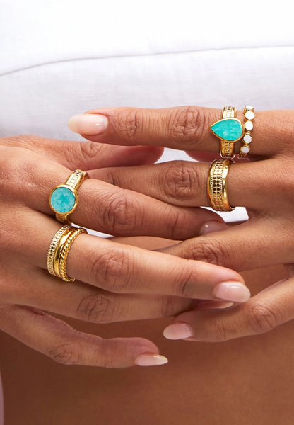 Anna Beck White Agate Ring - Gold