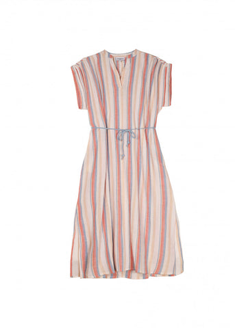 FRNCH Cotton Stripe Short Sleeve Maxi Dress