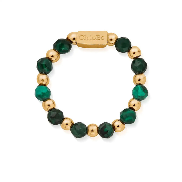 ChloBo Malachite Ring of Protection - Gold