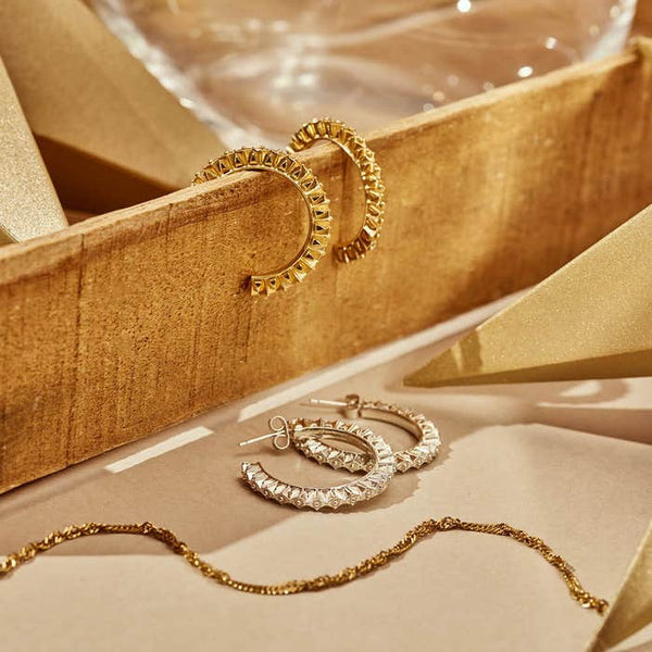 ChloBo Moonbeam Hoop Earrings - Silver