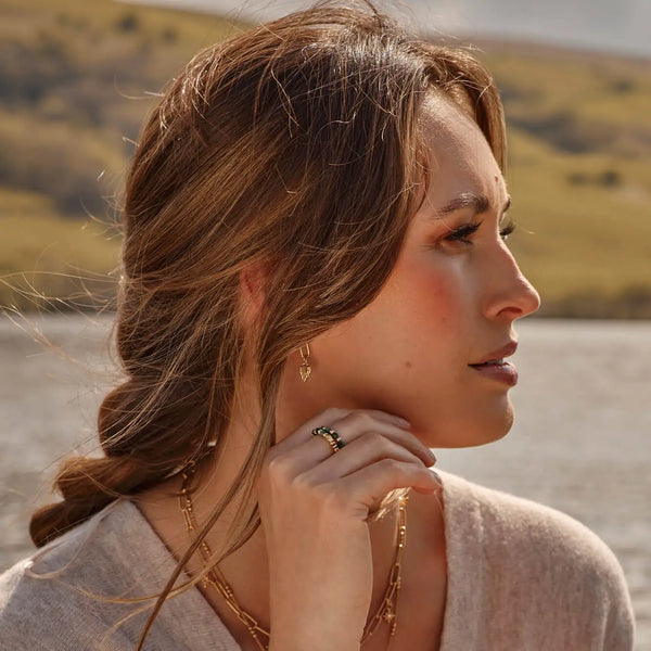 ChloBo Malachite Ring of Protection - Gold