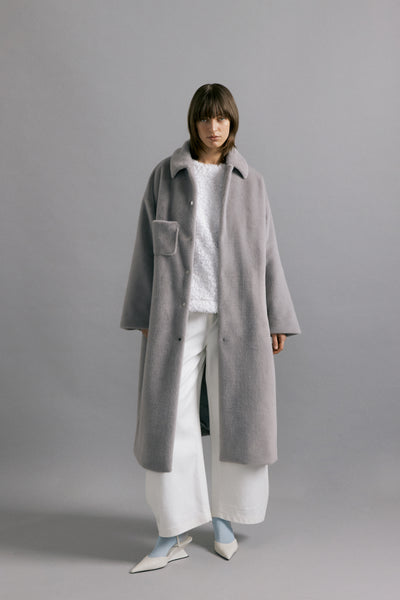 Molliolli Long Faux Fur Coat - Grey