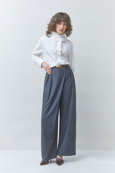 Suncoo LUCIE Frill Collar Shirt - White