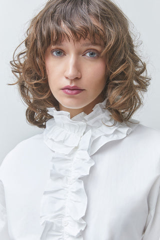 Suncoo LUCIE Frill Collar Shirt - White