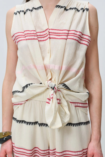 Devotion Twins Noressa V-Neck Top - Ecru